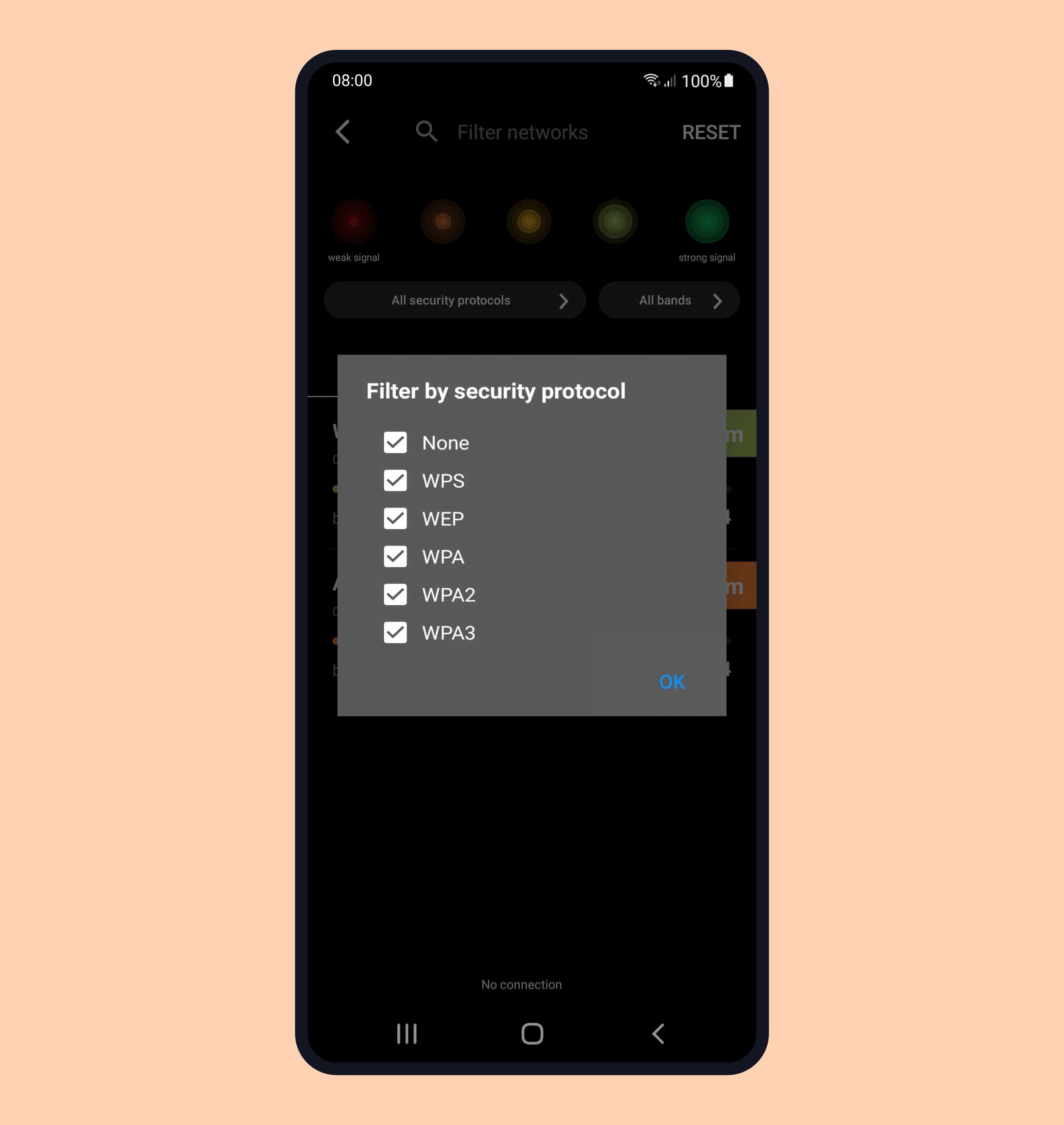 Filter by security protocol