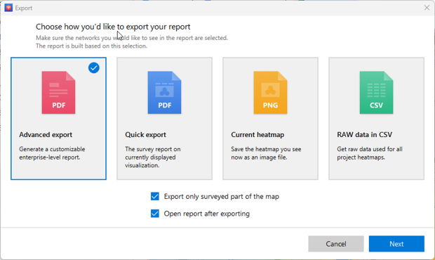 NetSpot lets you export all data NetSpot lets you export all data
