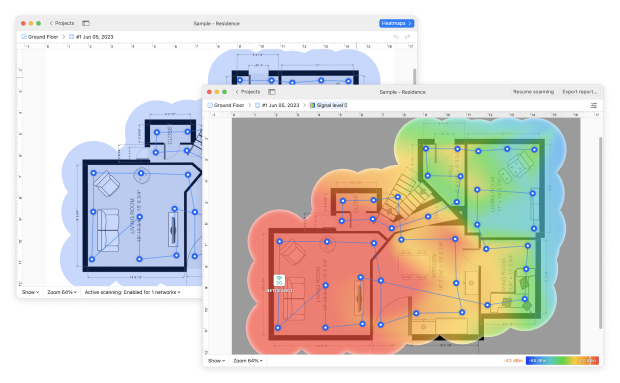 NetSpot WiFi heatmaps NetSpot WiFi heatmaps