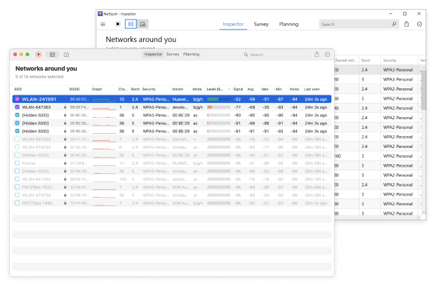NetSpot — Inspector mode