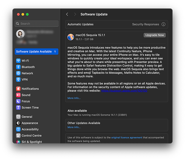 Software update in macOS Software update in macOS