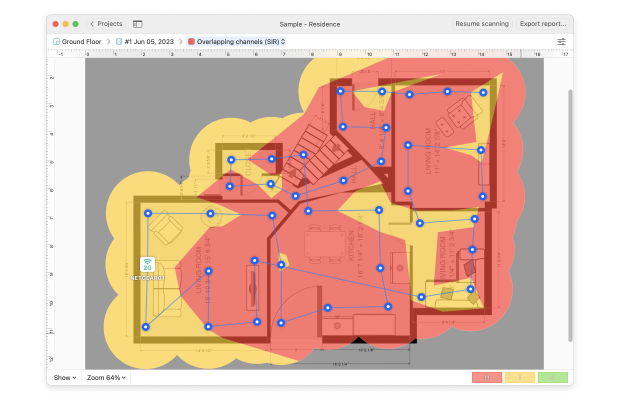 Netspot Overlapping Channels heatmap Netspot Overlapping Channels heatmap