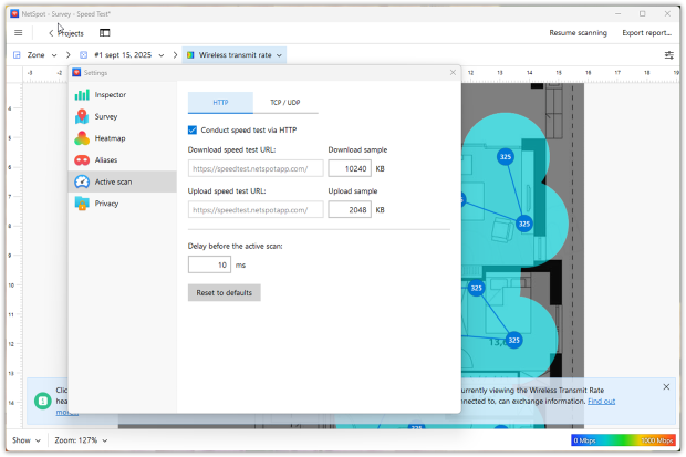 NetSpot — speedtest (HTTP)