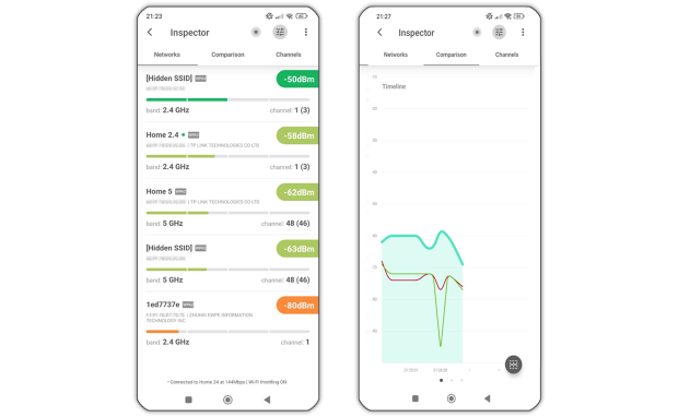 NetSpot’s Inspector Mode on Android NetSpot’s Inspector Mode on Android