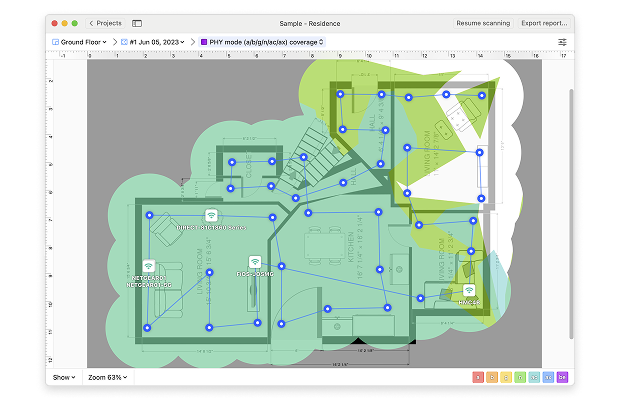 PHY mode coverage Wi-Fi Heatmap PHY mode coverage Wi-Fi Heatmap