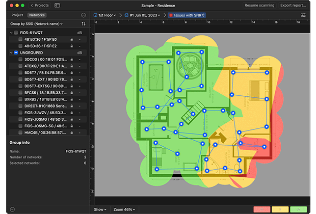 NetSpot — SNR heatmap