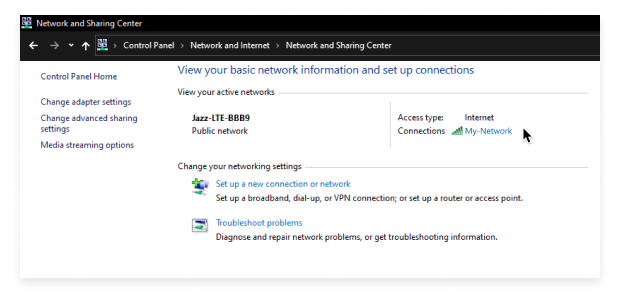 Select View network status
