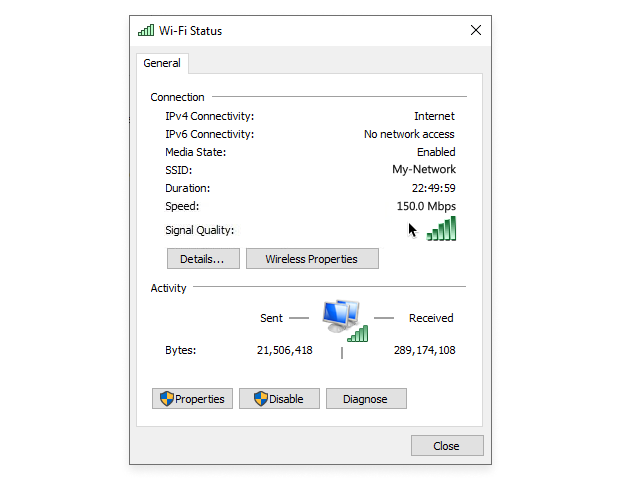 Click the name of your WiFi network
