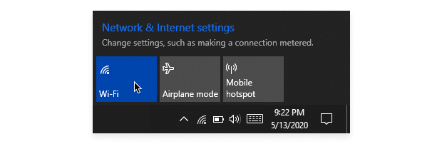 Click the WiFi icon